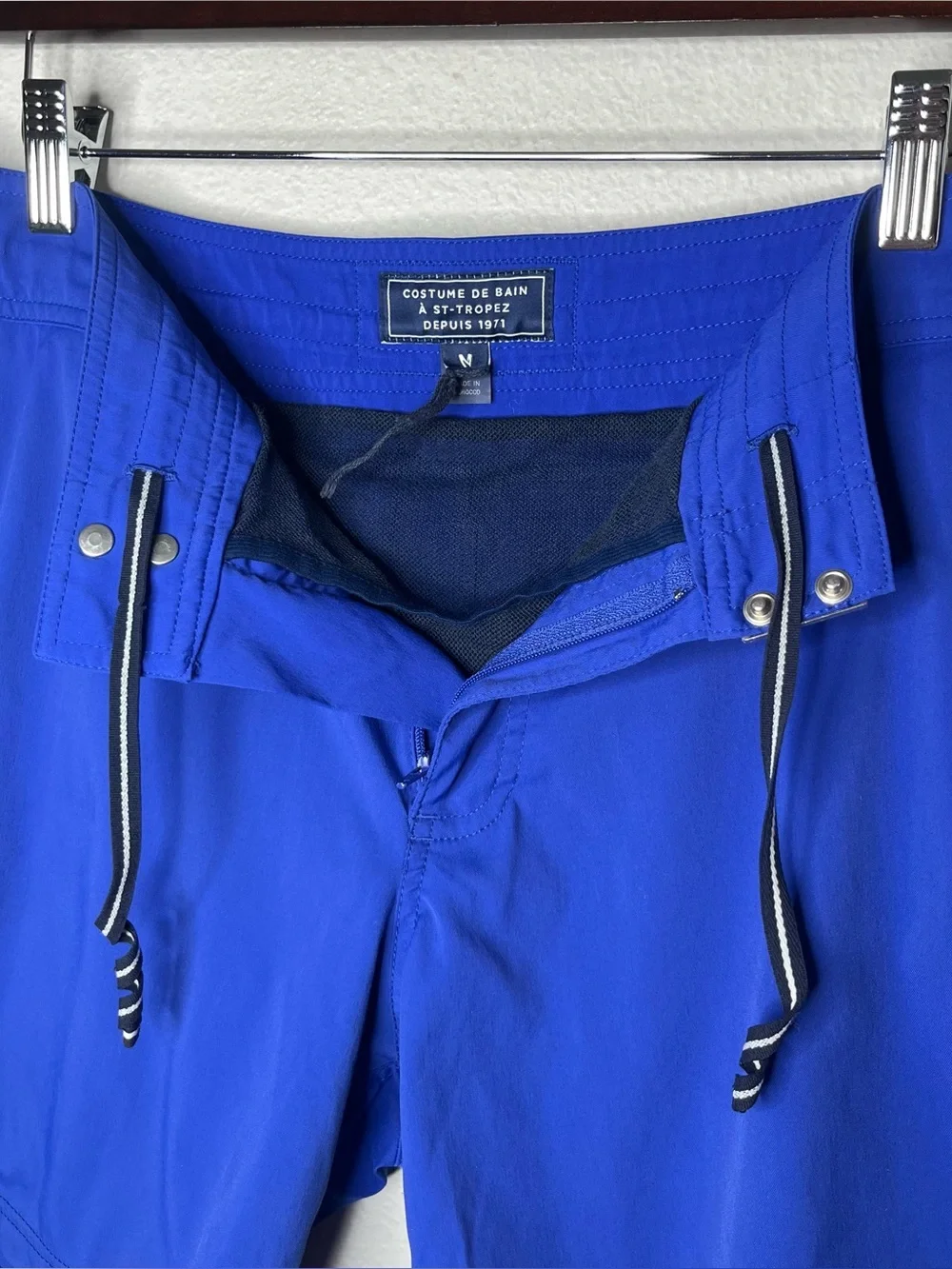 Vilebrequin Solid Blue Flat Belt Swim Shorts Trunks Short Inseam Size Medium